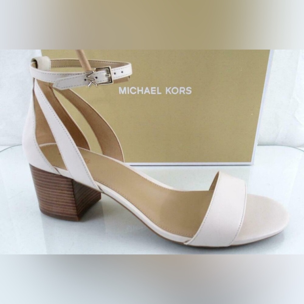 Michael Kors Cream Strappy Block Heels